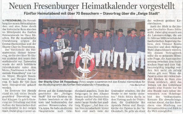 Artikel in der Ems-Zeitung