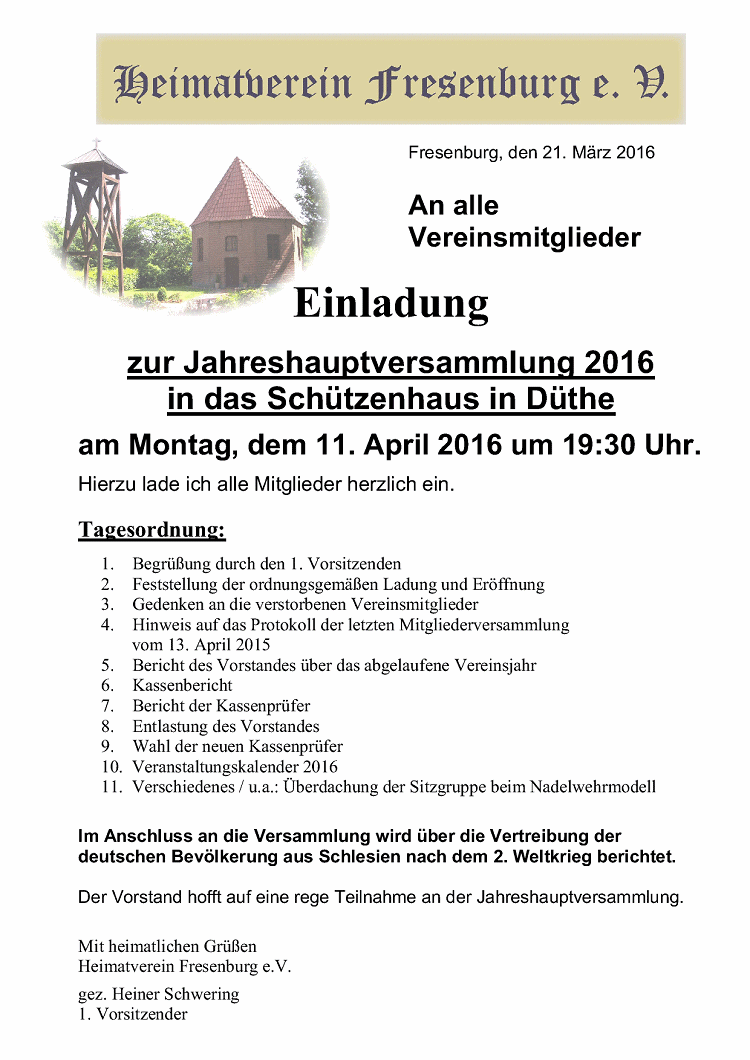 Jahreshauptversammlung 2016