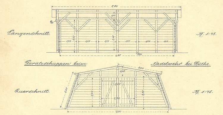 der ehemalige Schuppen