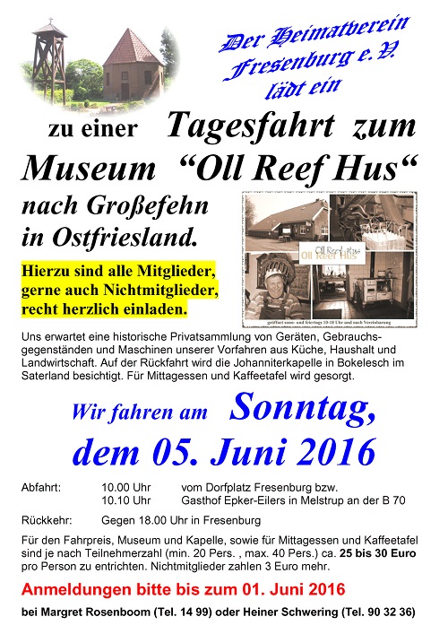 Tagesfahrt zum "Oll Reef Hus"